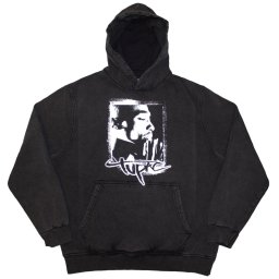 mikina pánská Tupac - Spray Photo Wash - Charcoal Grey - ROCK OFF - 2PACSWHD68MC