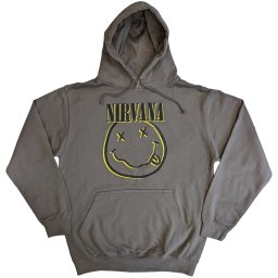pánská mikina Nirvana - Inverse Smiley - Charcoal Grey - ROCK OFF - NIRVHD13MC