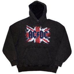 pánská mikina AC/DC - Wash Charcoal Grey - ROCK OFF - ACDCSWHD126MC