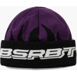 BS RABBIT FLAME DOUBLE SIDED ARTWORK BEANIE PURPLE One Size