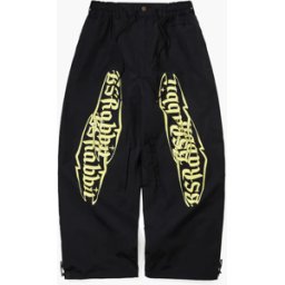 BS RABBIT VERTICAL PRINT SUPER WIDE VENTILATION PANTS BLACK XL