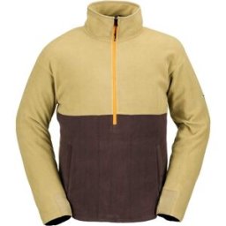Volcom POLAR FLEECE MOCK HALF ZIP DARK KHAKI L