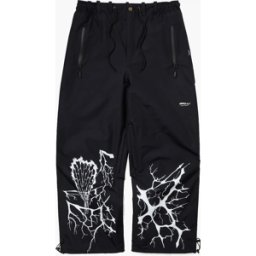 BS RABBIT SPECIAL SEAM SEALING WIDE VENTILATION PANTS INK SPLATTER BLACK M