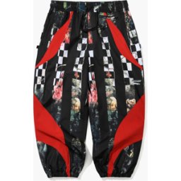 BS RABBIT BSRBT SPORTY SUPER WIDE JOGGER PANTS CHECKERED BLOOM S