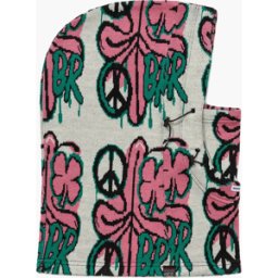 BS RABBIT JACQUARD DOUBLE STRING HOODWARMER PEACE BR WHITE One Size
