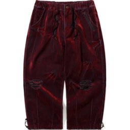 BS RABBIT DSXBS SUPER WIDE PINTUCK WAX REAL DENIM PANTS WORN RED DENIM 3XL