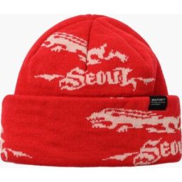 BS RABBIT RABBIT PATTERN BEANIE RED One Size