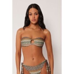 Calzedonia Podprsenka bandeau k plavkám Elegant Ethnic Žena Zelená Velikost 3