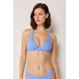 Calzedonia Trojúhelníková podprsenka s výztuží k plavkám Premium Fit Žena Modrá Velikost 5