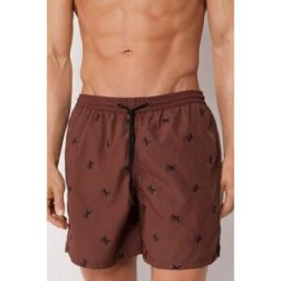 Calzedonia Pánské vzorované boxerkové plavky Formentera Člověk Hnědá Velikost XXL