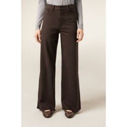 Calzedonia Džínsy Wide Leg Stretch Žena Hnědá Velikost XL