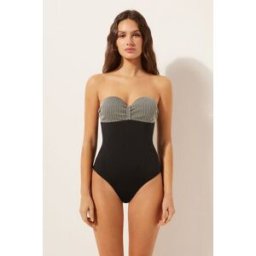 Calzedonia Jednodílné plavky Golden Stripes Žena Žlutá Velikost M