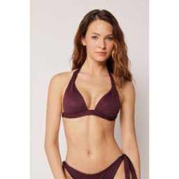 Calzedonia Trojúhelníková Plavková Podprsenka Precious Jacquard Žena Bordová Velikost 3