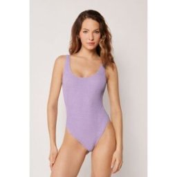 Calzedonia Vykrojené jednodílné plavky Crinkle Waves Žena Fialová Velikost L