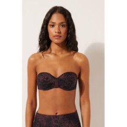 Calzedonia Bandeau Top na Bikini Dark Animalier Žena Hnědá Velikost 6