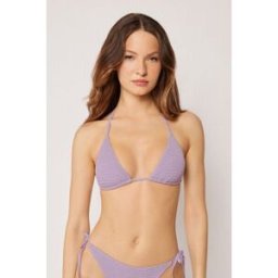 Calzedonia Trojúhelníková podprsenka s vyjímatelnou vycpávkou k plavkám Crinkle Waves Žena Fialová Velikost 2