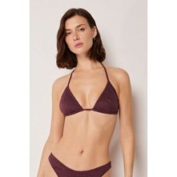 Calzedonia Trojúhelníková Plavková Podprsenka Precious Jacquard Žena Bordová Velikost 4