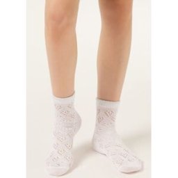 Calzedonia Dívčí děrované ponožky Unisex Bílá Velikost 29-32