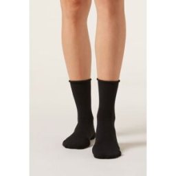 Calzedonia Krátké Ponožky s Kašmírem Žena Černá Velikost 36-38