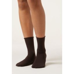 Calzedonia Krátké Ponožky s Kašmírem Žena Hnědá Velikost 39-41