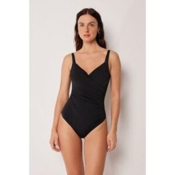 Calzedonia Jednodílné stahovací plavky Elegant Draping Žena Černá Velikost S