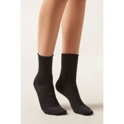 Calzedonia Vlněné/Bavlněné ponožky bez lemu Žena Modrá Velikost TU