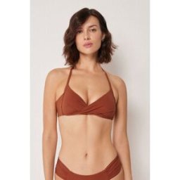 Calzedonia Trojúhelníková podprsenka s výztuží k plavkám Premium Fit Žena Hnědá Velikost 3