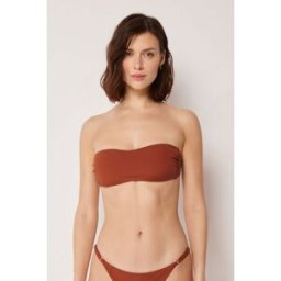 Calzedonia Podprsenka bandeau k plavkám Premium Fit Žena Hnědá Velikost 1
