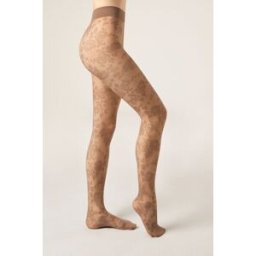 Calzedonia Průsvitné punčocháče s květy Žena Hnědá Velikost 3/4