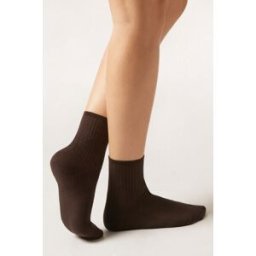 Calzedonia Krátké žebrované ponožky Žena Hnědá Velikost 36-38