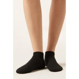 Calzedonia Neviditelné unisexové ponožky ze směsi bavlny a lnu Člověk Černá Velikost 36-38