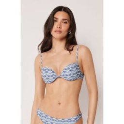 Calzedonia Plavková Push-Upka s Vycpávkou Water Reflection Žena Modrá Velikost 1