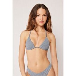 Calzedonia Trojúhelníková podprsenka k plavkám Metallic Glow Žena Šedá Velikost 2