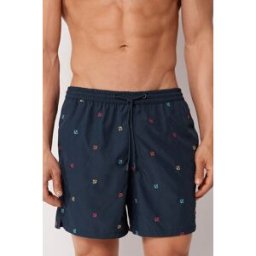 Calzedonia Pánské vzorované boxerkové plavky Formentera Člověk Modrá Velikost M