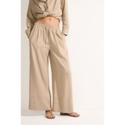 Calzedonia Široké kalhoty ze směsi viskózy a lnu Žena Přírodní Velikost XS