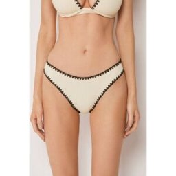 Calzedonia Kalhotky k plavkám Bicolor Embroidery Žena Bílá Velikost L