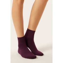 Calzedonia Krátké Bavlněné Termo Ponožky Žena Bordová Velikost TU