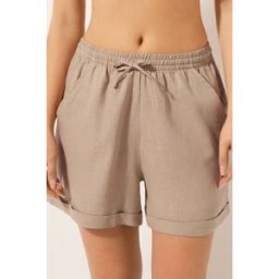 Calzedonia Kraťasy ze směsi viskózy a lnu Žena Přírodní Velikost XS