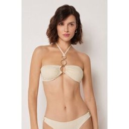Calzedonia Podprsenka bandeau k plavkám Wild Jungle Žena Bílá Velikost 3