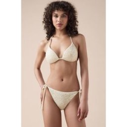 Calzedonia Plavkové Kalhotky na Šňůrky Sequin Net Žena Bílá Velikost S