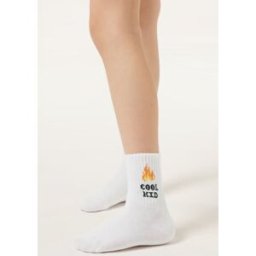 Calzedonia Dětské vzorované ponožky Unisex Bílá Velikost 33-36