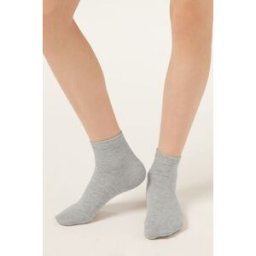Calzedonia Dětské Krátké Lehké Bavlněné Ponožky Unisex Šedá Velikost 34-36