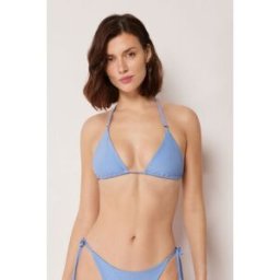 Calzedonia Plavky s trojúhelníkovými košíčky Premium Fit Žena Modrá Velikost 3