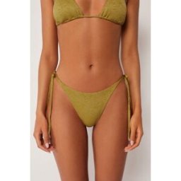 Calzedonia Pásková tanga k plavkám Wild Jungle Žena Zelená Velikost S/M