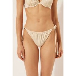 Calzedonia Kalhotky na šňůrky k plavkám Shiny Satin Žena Přírodní Velikost M