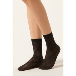 Calzedonia Kárované ponožky Žena Černá Velikost TU