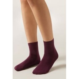 Calzedonia Krátké ponožky se strukturovaným lemem Žena Bordová Velikost 36-38