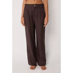 Calzedonia Kalhoty ze směsi lnu a viskózy Žena Hnědá Velikost S