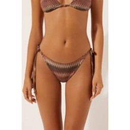 Calzedonia Páskové brazilky k plavkám Golden Chevron Žena Hnědá Velikost S