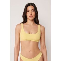 Calzedonia Tílkový top k plavkám Crinkle Waves Žena Žlutá Velikost 3